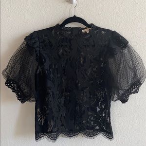 Black Lace Crop Top